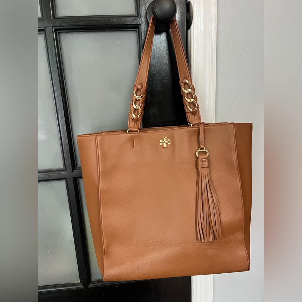 Tory Burch Brown leather tote bag